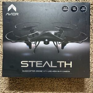 Stealth Black Quadcopter Drone with Live-View Wi-Fi Camera